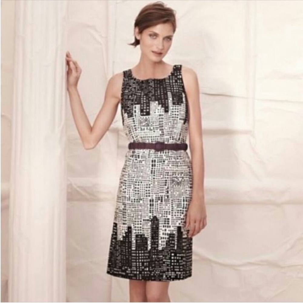 We Love Vera Black & White City Skyline Sheath Dress Women’s Size 2